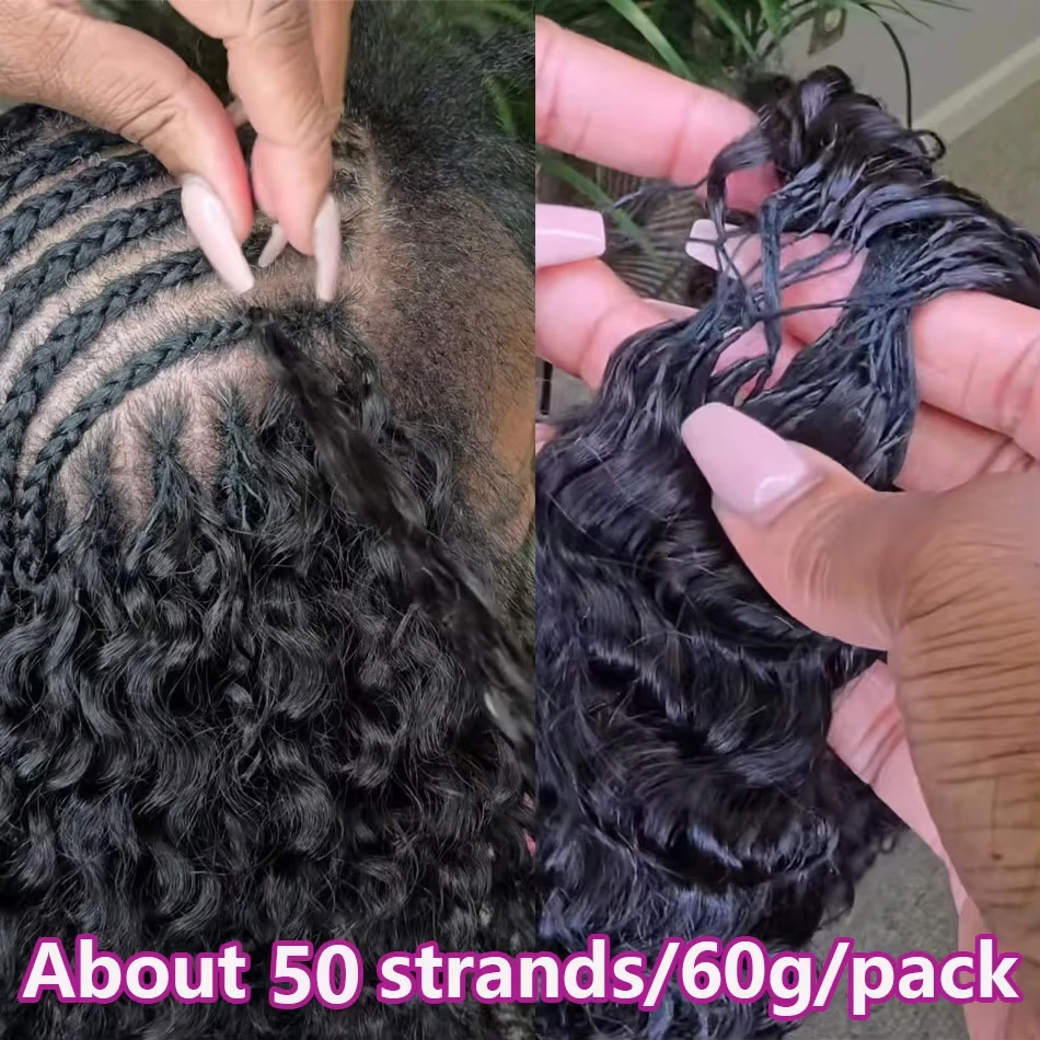 Deep Pixie Curls Crochet Hair Pre Separated Knotless Miracle Knot Braids 12A Small Spirals Curly Crochet Human Hair Extensions 6