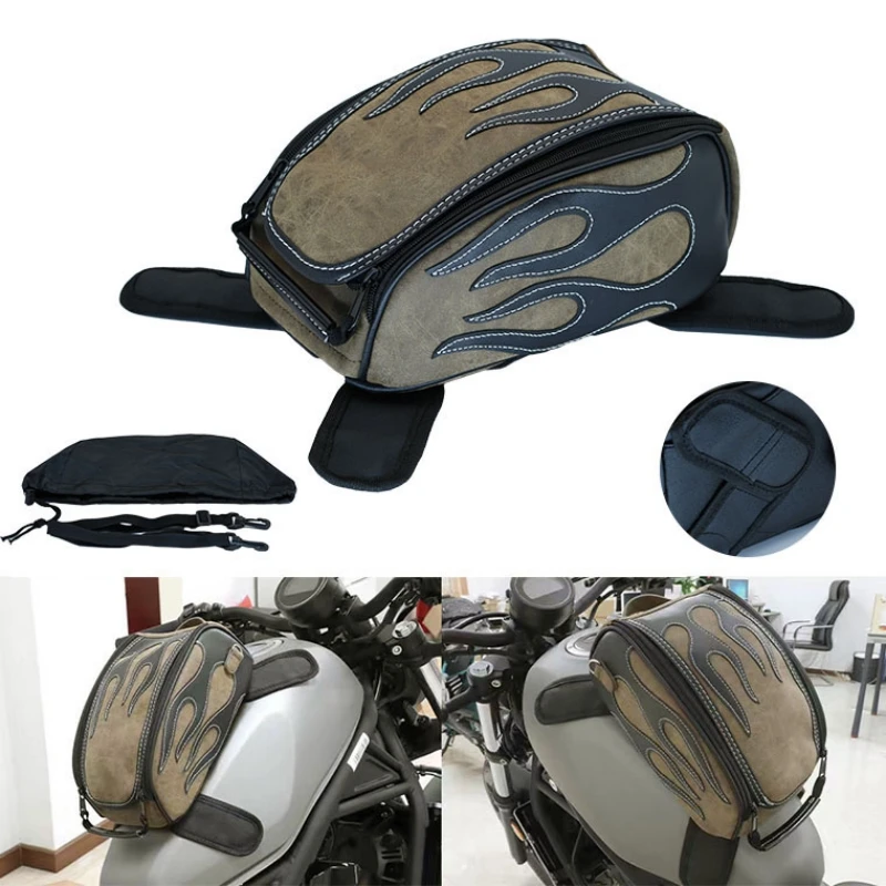 

Universal Motorcycle tank bag oil fuel tank bag With Strong Magnetic motorbike saddle bag dual purpose Shoulder bag PU leather