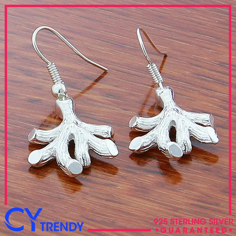 

925 Sterling Silver Branches Stud Earrings For Women Wedding Party Gift Accessories Fashion Jewelry