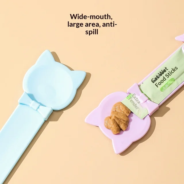 Cat Strip Feeder Spoon Pet Cat Spoon Feeding Spoon Liquid Food Cat Specific Squeeze Spoon Wall Mounted Feeding Artifact