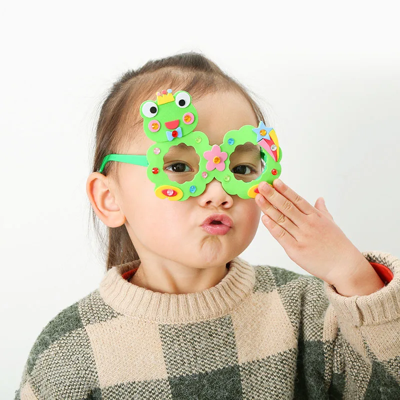 Craft Toys Kids DIY EVA Diamond Glasses Frame Craft Kits For Children