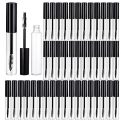 30/50pcs 10ml Empty Mascara Tube Eyelash Cream Vial Liquid Bottle Cosmetic Container with Black Cap Refillable Plastic Bottle