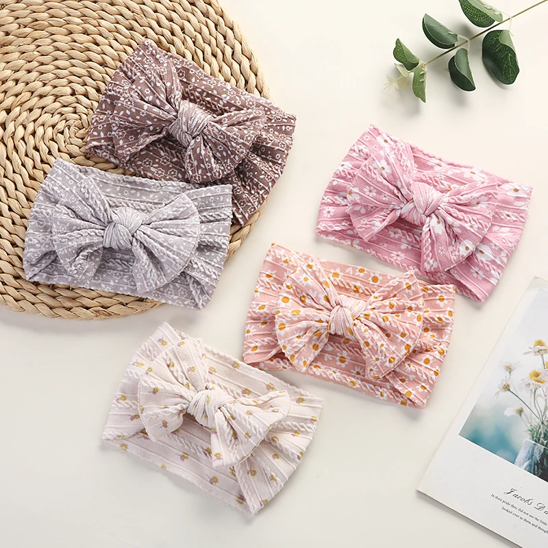 20pc/lot Floral Printing Nylon Baby Turban,Ribbed Cable Knit Nylon Headband Kid Girls Leopard Print Headwrap Infant Headwear 3d printer filament nylon 1 75mm 1kg 500g 250g filament polyamide 3d printing pa filament plastic materials nylon white