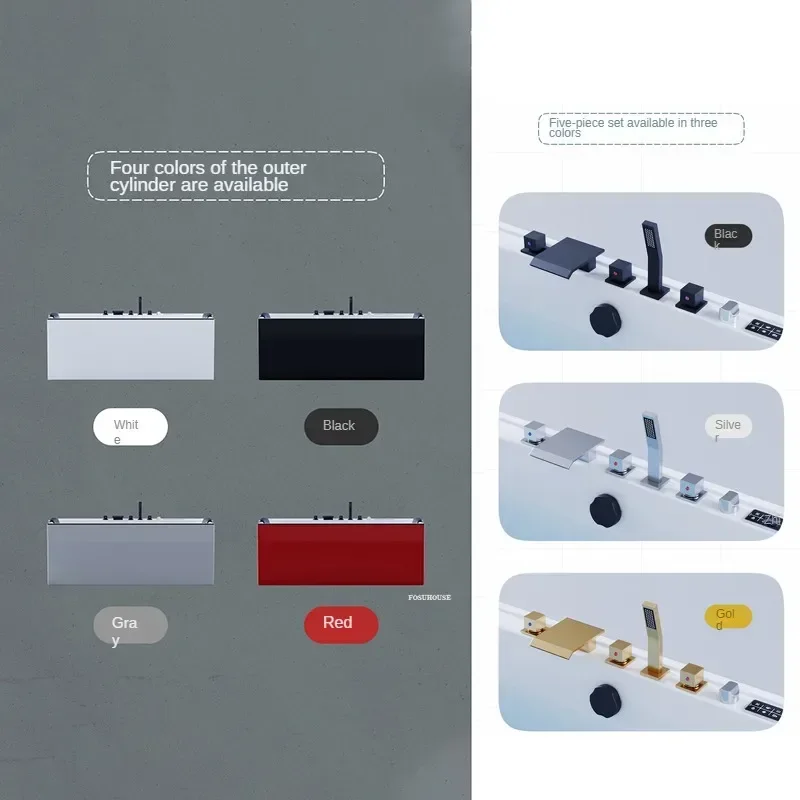 Acrylic Intelligent Constant Temperature Surfing Massage Bathtub Small Apartment Modern Household Bathtub Adult Jacuzzi X 6