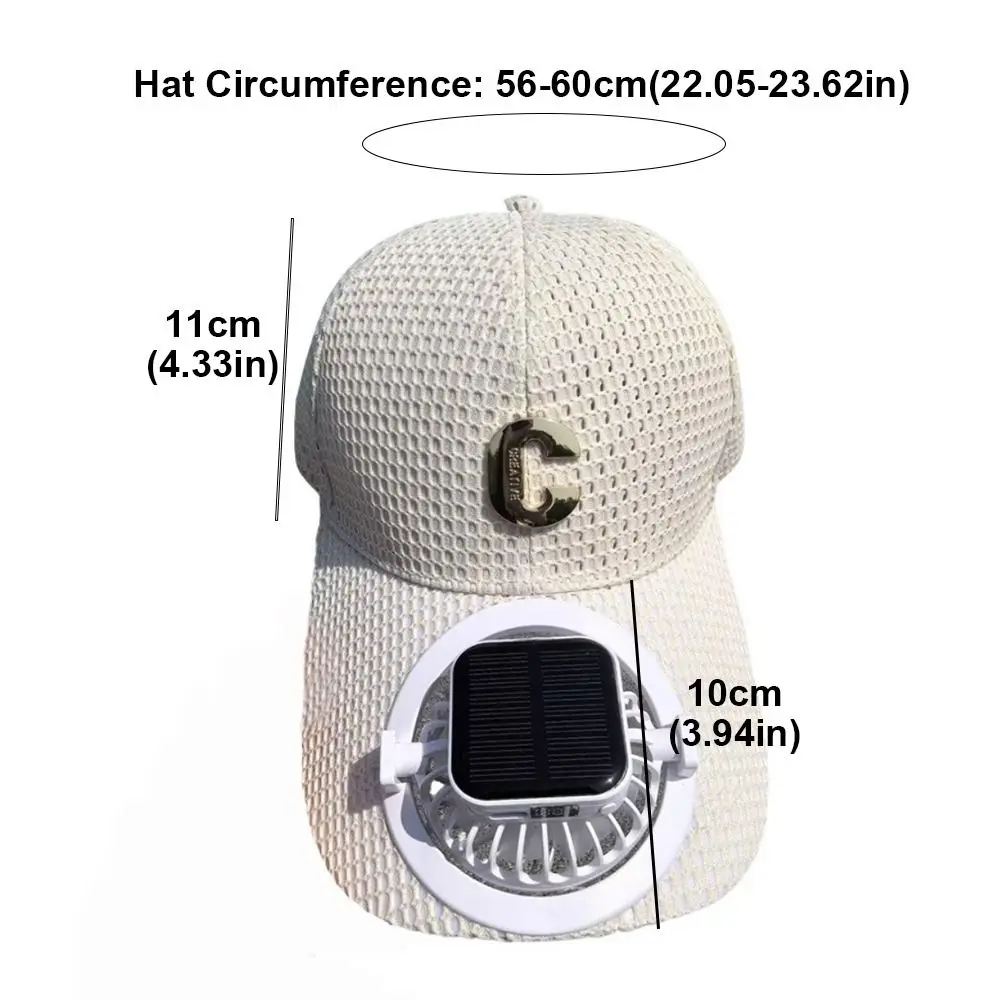 Breathable Mesh Solar Fan Baseball Cap for Outdoor Sun Protection