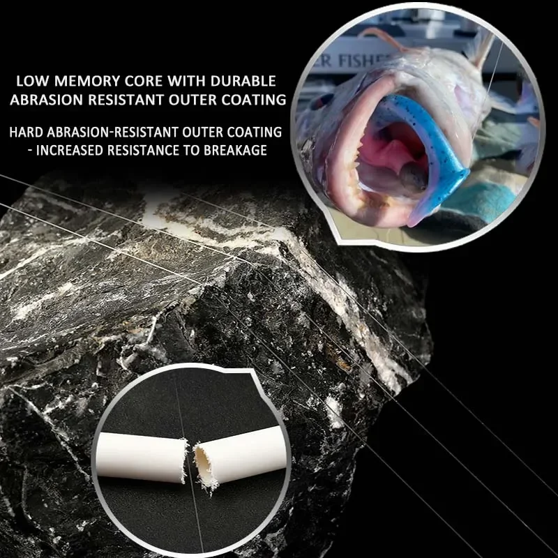 DAIWAJTHREAD Fluorocarbon Leader Fishing Line - Length:50M and 100M, Size:4-80lb Carbon Fiber Leader Line PESCA 4