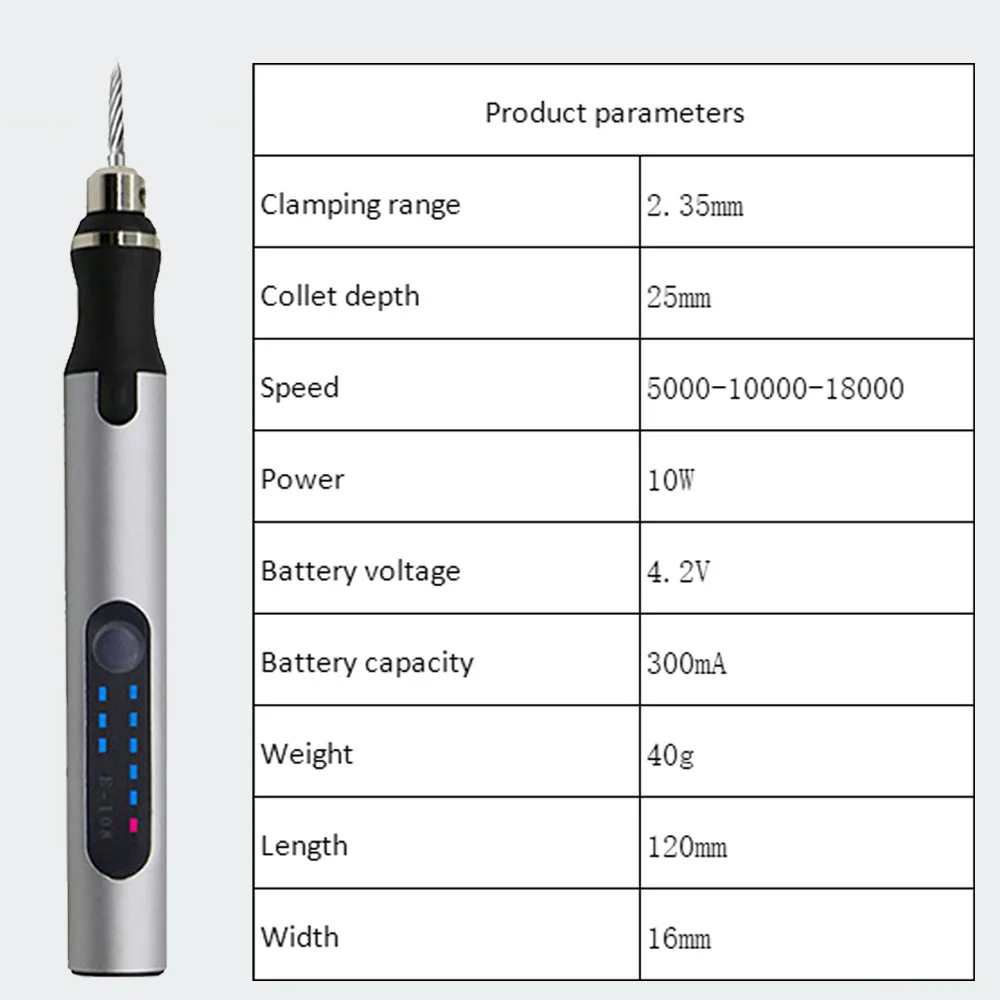 4.2V 5000-10000-18000r Electric Mini Grinder Engraving Pen Wireless Grinder Cordless Micro Rotary Tools Drill for Jewelry Metal 5