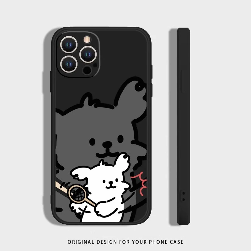 Cute Cartoon Dog Phone Case For Lovers Couples Fit for iPhone 11 12 13 14 15 16 Pro Max XR X XS 8 7 Plus Mini SE 2020 2022