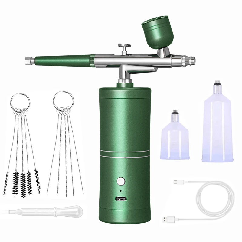 Portable Rechargeable Wireless Airbrush With Compressor Single Action Spray Gun For Face Beauty Nail Art Tattoo Craft Cake Paint airbrush nail