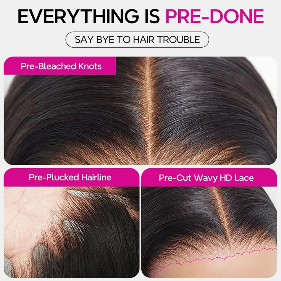 Tinashe Layered Cut Highlight Loose Wave Wig Pre Bleached Human Hair Wigs 200 Density Glueless 6&times;5 HD Lace Closure Wig