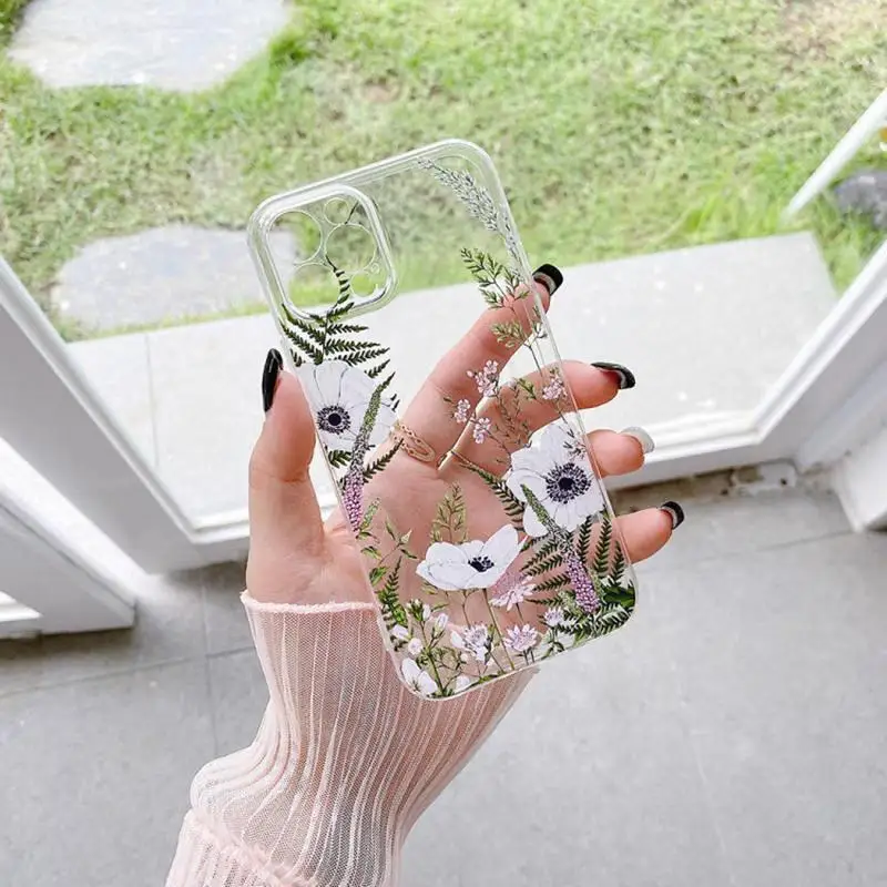 Elegant Floral Clear Phone Case Cover