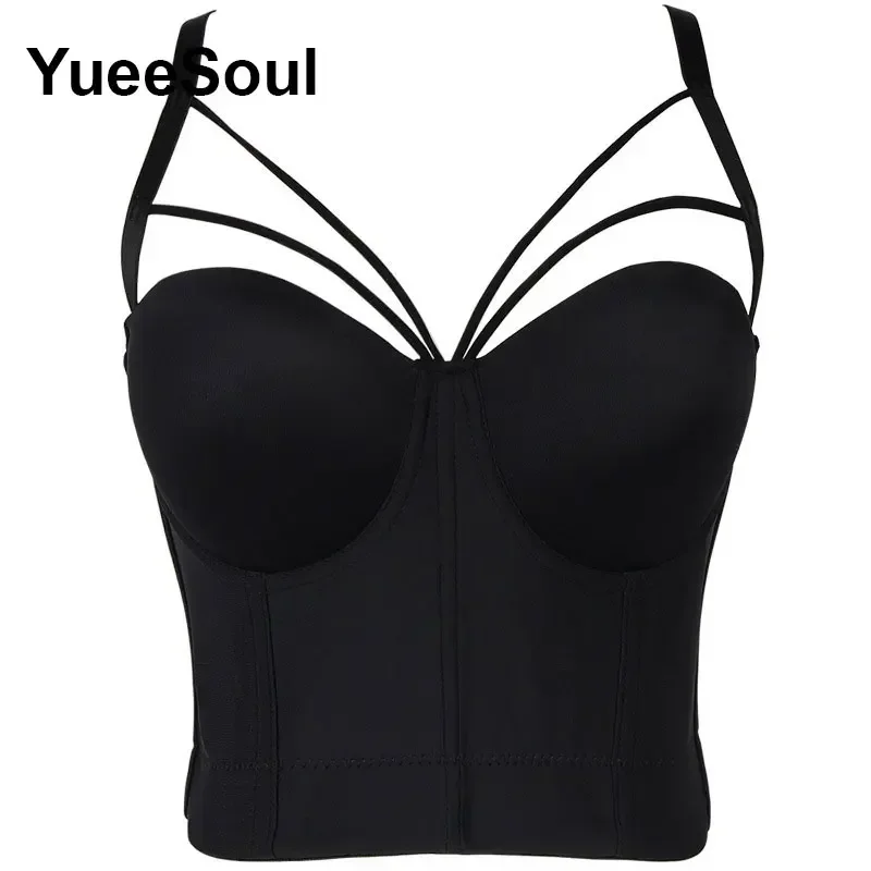 Black Crop Tops White Rhinestone Pearl Sequins Tassel Sleeveless Corset Top 2025 New Gothic Harajuku Party Club Sexy Women Camis