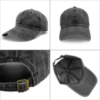 Custom LOGO Washed Cotton Baseball Cap Snapback Hats Adjustable Size Retro Unisex Vintage Washed Cotton Sunshade Soft Cap 2
