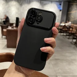 Sleek Matte Black Phone Case with Electroplated Camera Lens Protection - iPhone 15 Plus (HE - P0)