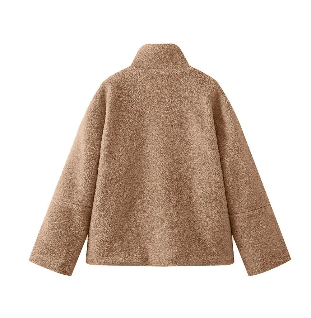 جديد المرأة جاكيت من الصوف الخريف الشتاء سستة ملابس خارجية الدافئة أفخم السترات Harajuku عادية فضفاض الإناث معطف سميك القمم الملابس