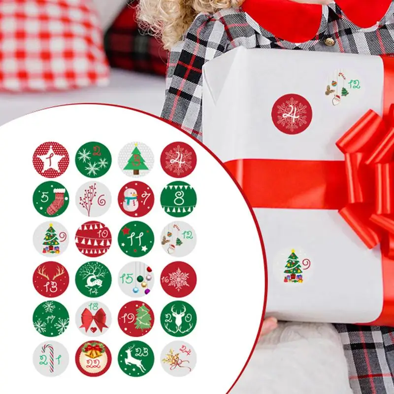 Christmas Countdown Labels Stickers Christmas Countdown Advent Calendar Stickers Numbers Labels