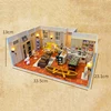 DIY Wooden Miniature Model Kit Friends Casa 3D Puzzle Monica‘s Room Villa Dollhouse With Furniture Lights Home Decor Gifts 6