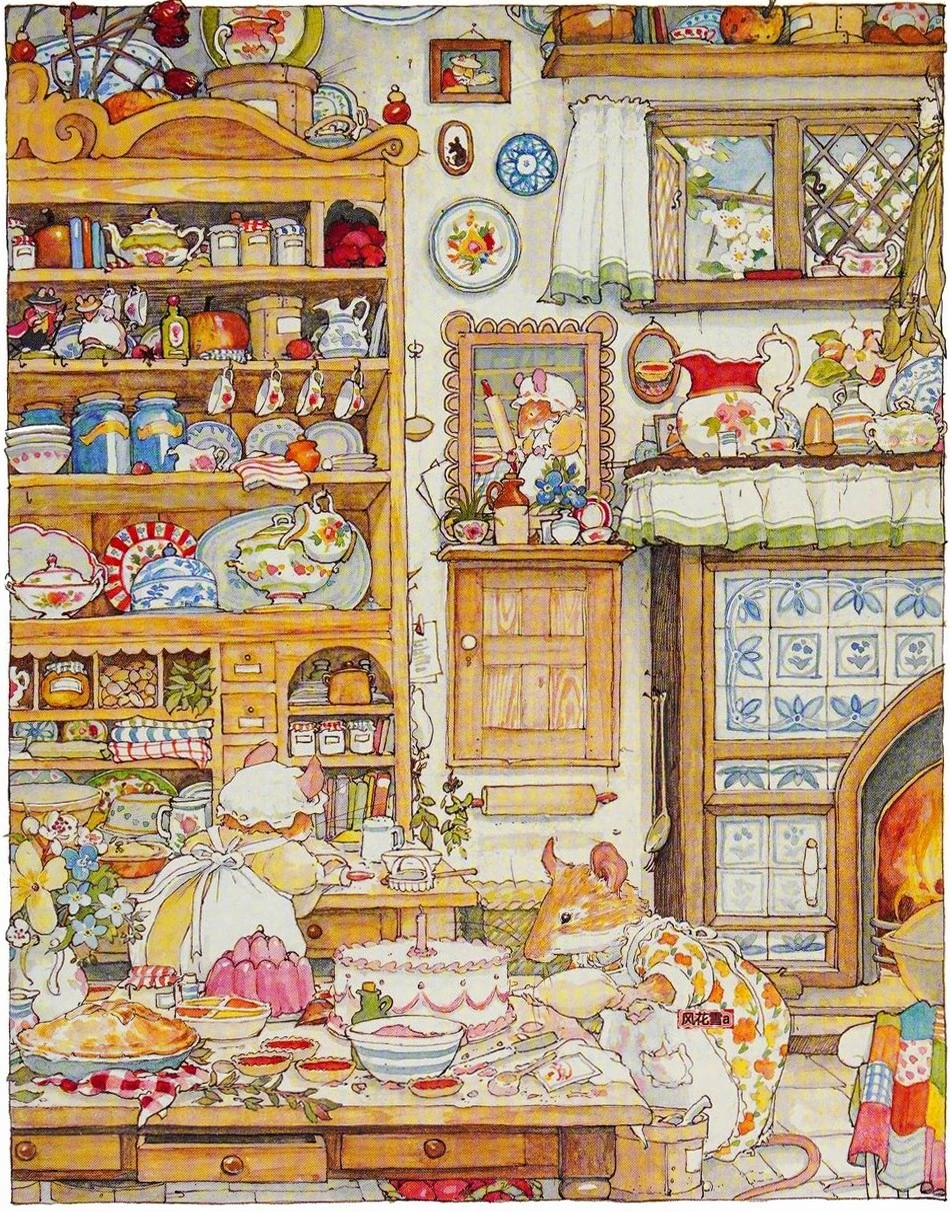 Qiangwei Village Kitchen 38-46 cross stitch kits fairy lady aida fabric 18ct 14ct 22ct cotton thread embroidery kits DIY