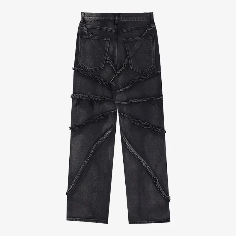 Men Jeans Loose Straight Pants Hip Hop Elastic Waist Korea Casual Y2K Trousers Male Plus Size 3XL cargo jeans,denim pants,denim trousers
