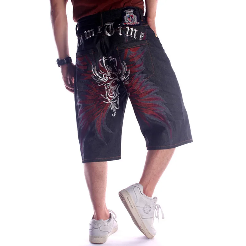 summer Men Loose pants denim shorts Leisure Straight cylinder Large size