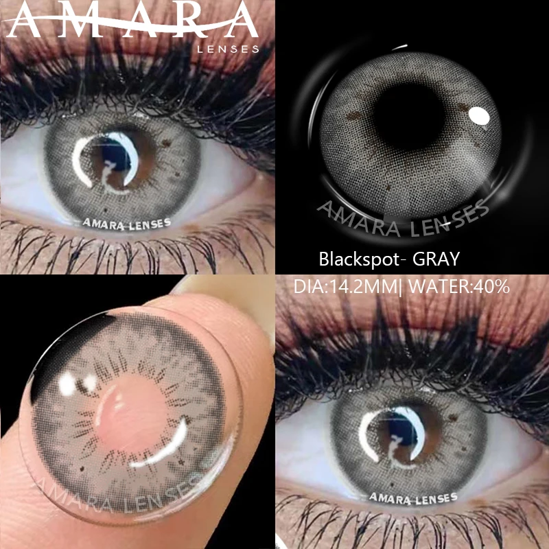 AMARA Natural Colored Contacts Lenses Brown 2pcs Contacts Beautful Pupils Color Contacts Yearly Makeup Cosmetic Contact Lens