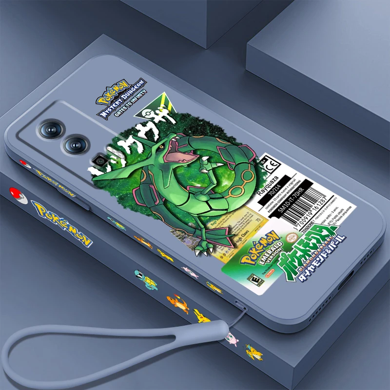 Pokemon Mewtwo Riolu Rayquaza Liquid Left Rope Per Xiaomi Redmi 12 12C K60 A1 K50 11 K40 10C 10 9A 9At 9T 9C 8 5G Cover
