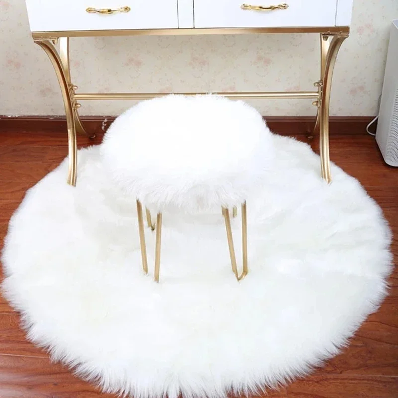 

Artificial Sheepskin Rug Bedroom Mat Wool Warm Hairy Carpet Chair Cover Home Docoration Seat Fur Pad Carpets for Living Room