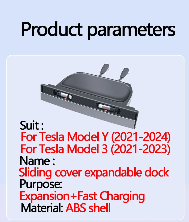 For Tesla Model 3 2021-2023&Model Y 2021-2024 Intelligent Docking Station Quick