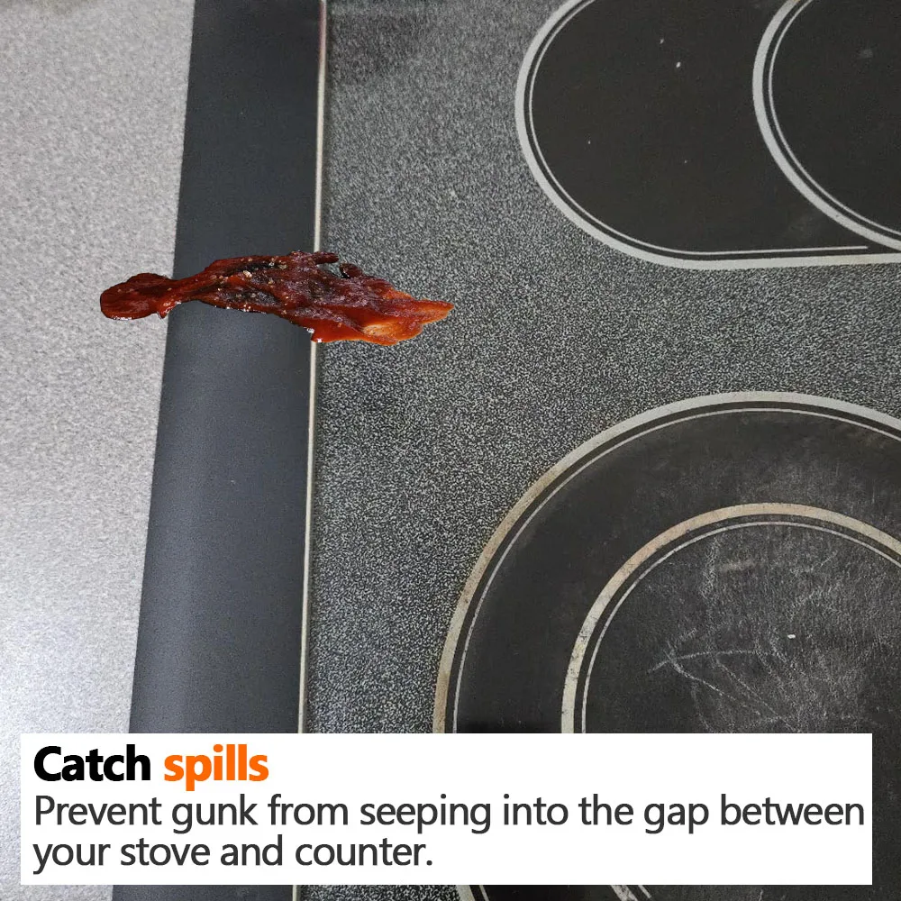 Stove Gap Cover 21'' 25'' Silicone Stove Counter Gap Cover Oven Guard Spill Seal Slit Filler