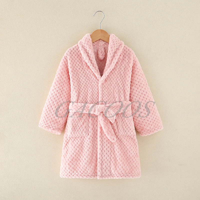 LongSleeveChildrensBathrobeSleepwearKidsRobesLovelyBoysBathTowelAutumnWinterGirls