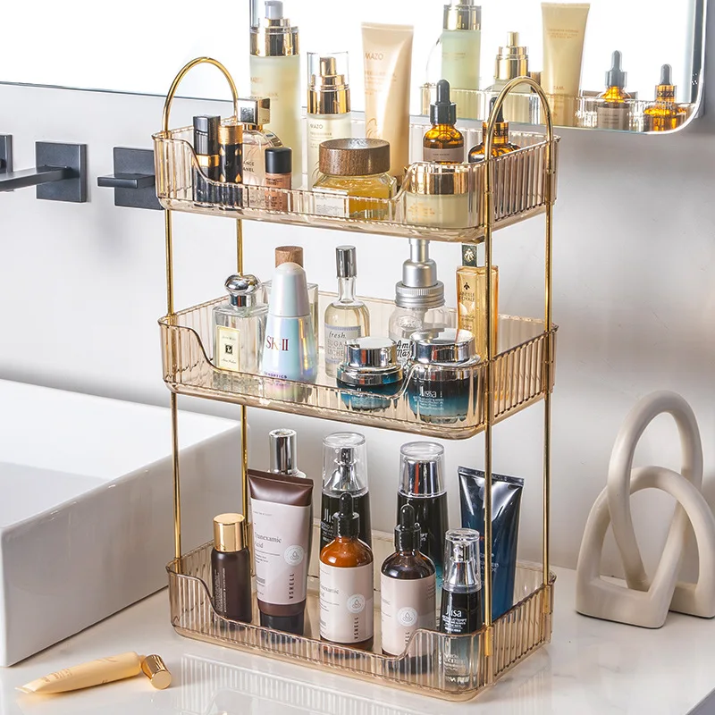 Bathroom Corner Storage Organizer Shelf Home Makeup Skincare Shampoo Lipstick Tabletop Holder Cosmetic Desk Kitchen Rack 3