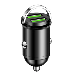 Compact 100W Dual USB Fast Car Charger with Type C Port (Round head type)