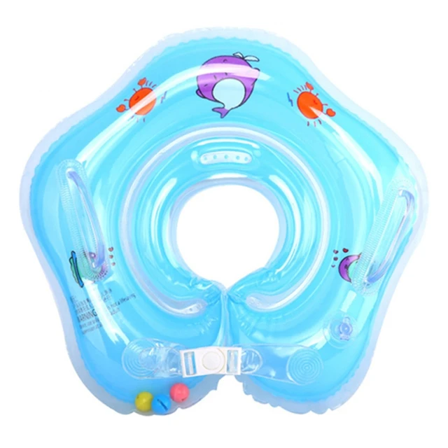 4 Colors Safety Baby Swimming Neck Ring with Bells Cartoon Infants Bathing Circle Summer Inflatable Water Floating Accessories 4