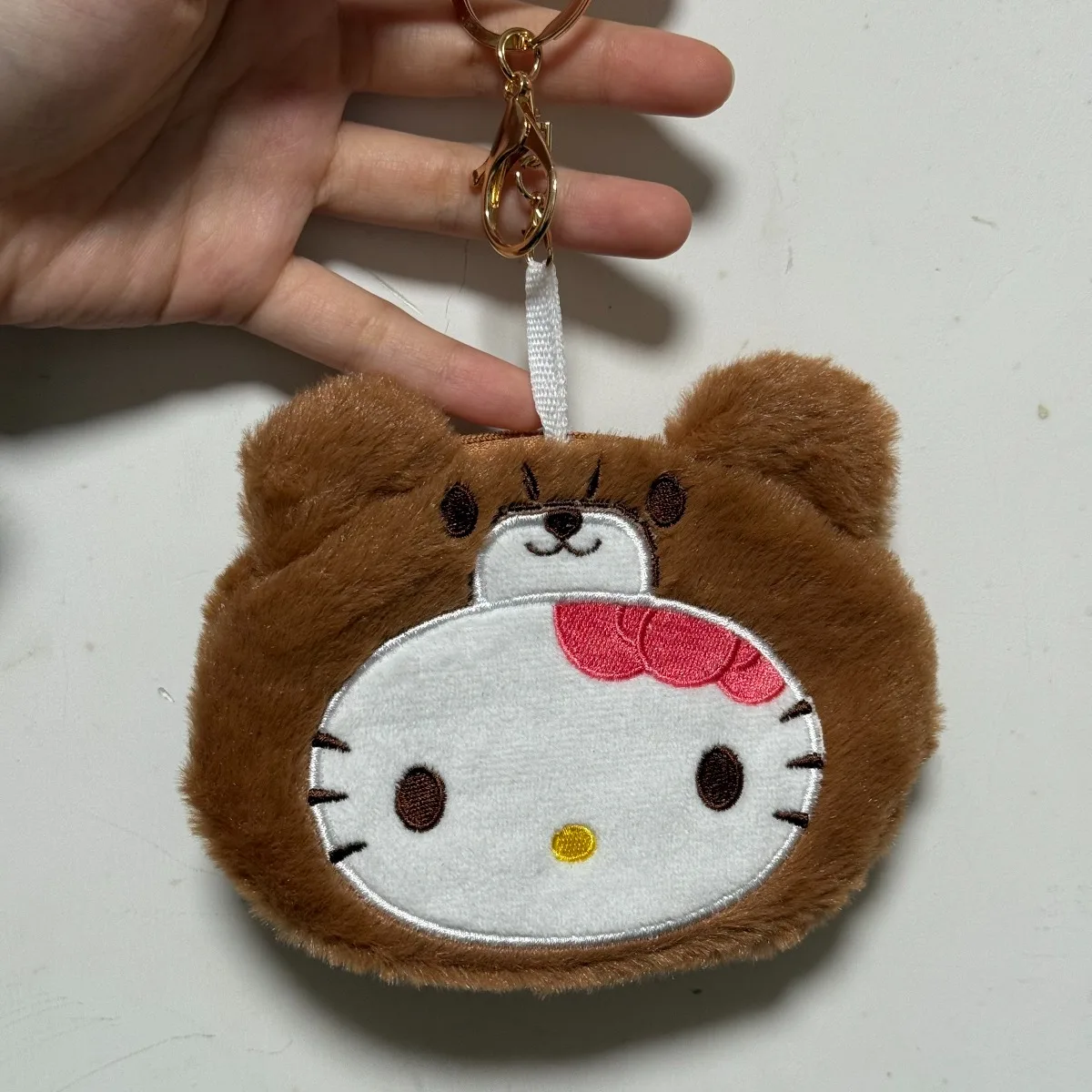 New Hello Kitty Bear Anime Cartoon Plush Coin Purse Cute Cat Bag Keychain Earphone Bags Backpack Charm Doll Key Chains Gift Toy