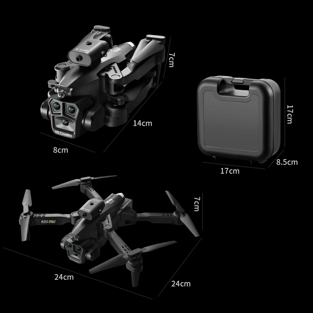 Portable Aerial-Drone With Three Camera Altitude Hold Quadcopters Camera For Outdoor Travel