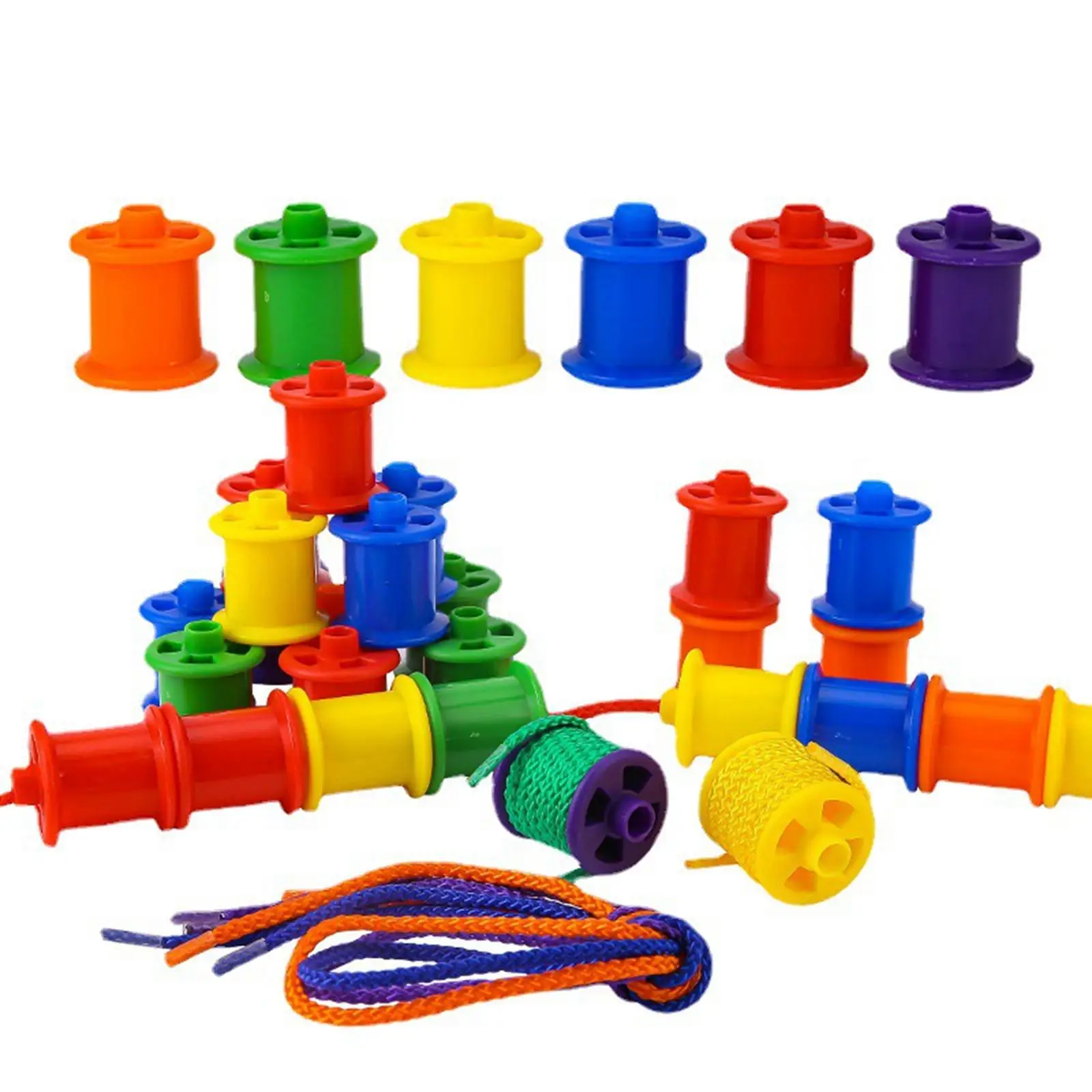 

Threading Beads Toy Developmental Toys Multipurpose Teaching Aids Present Beaded Blocks for Activities Toddlers Girls Boys