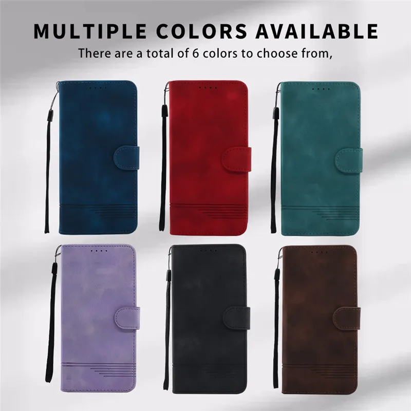 Leather Magnetic Flip Wallet Case with Card Holder