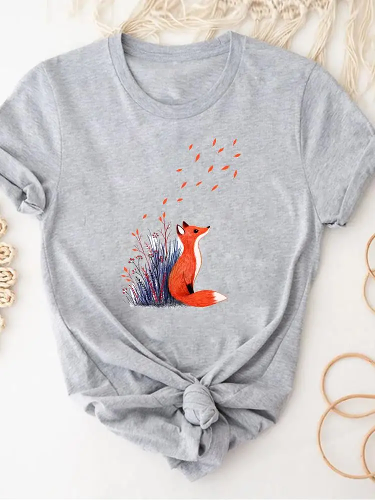 thumbnail image 1 of Camiseta con estampado de dibujos animados de dinosaurios y amor, ropa de verano de manga corta para mujer, camiseta básica gris, camiseta gráfica de moda, 1 of 5