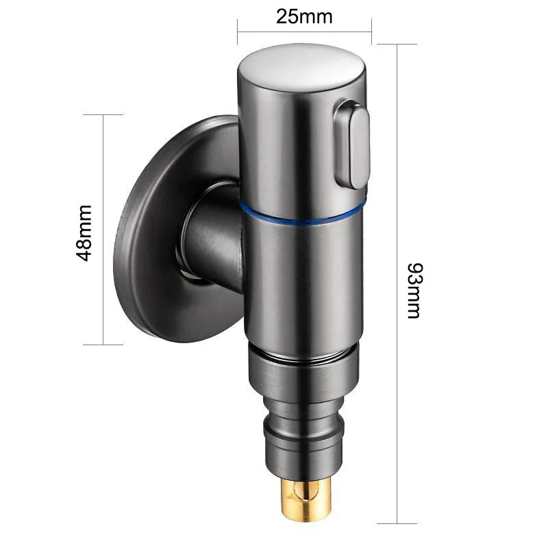 Description Picture 6 of itemWashing Machine Faucet Brass Water Valve tap Stop Quick Opening Angle Wall Mounted G1/2 Water Stop Clip Bathroom Accessories p1