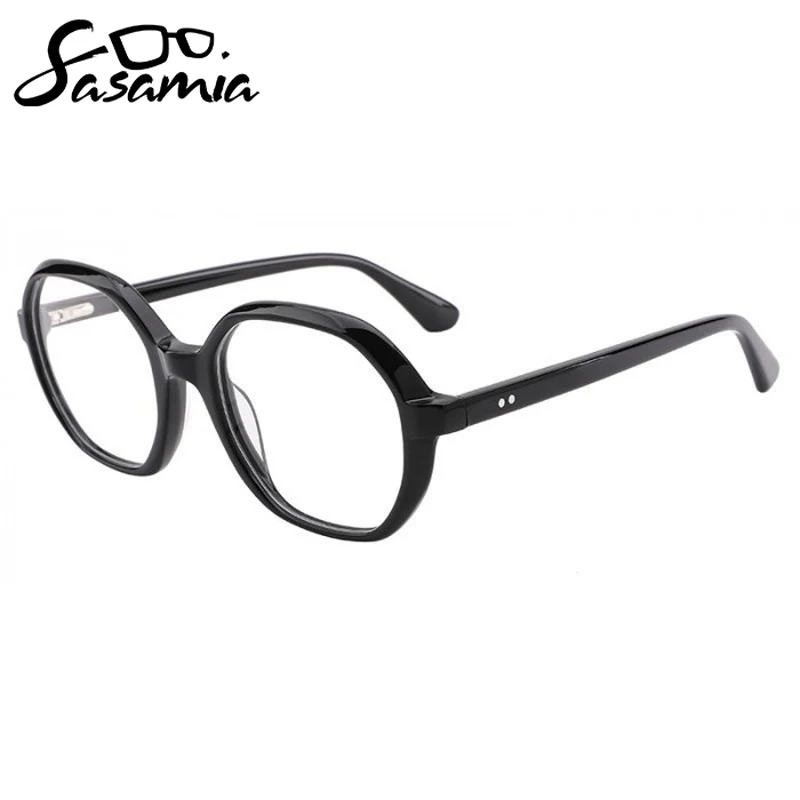 

SASAMIA Spectacles Glasses Frames Male Glasses Acetate Rectangle 4 Colors Grey Pattern Prescription Lenses Reading Glasses frame