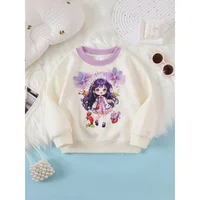 2024Girls' New Spring, Autumn and Winter Mermaid Little Girl Three-Dimensional Pattern Pullover Comfortable Bottoming Shirt 2