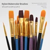 Nylon Hair Wooden Handle Artist Paint Brush Set Professional Oil Watercolor Acrylic Painting Brushes 3/6/10/12Pcs Art Supplies 1