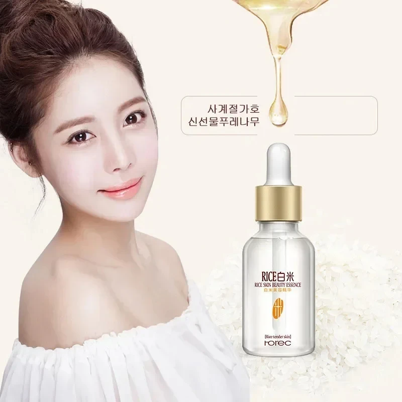 Facial Serum Facial Essence White Rice Face Serum Shrink Pores Brightening Whitening Cream Anti Aging Lines and Wrinkles for Glowing Skin Firm Care Essence