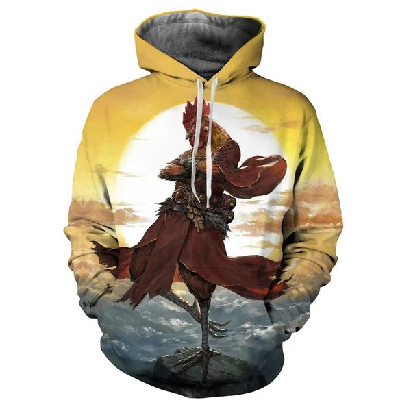 

Unisex Fashion Animal Graphic 3d Printed Hoodies Funny Cool Chicken Hooded Pullovers Autumn Winter Street Long Sleeves Tops