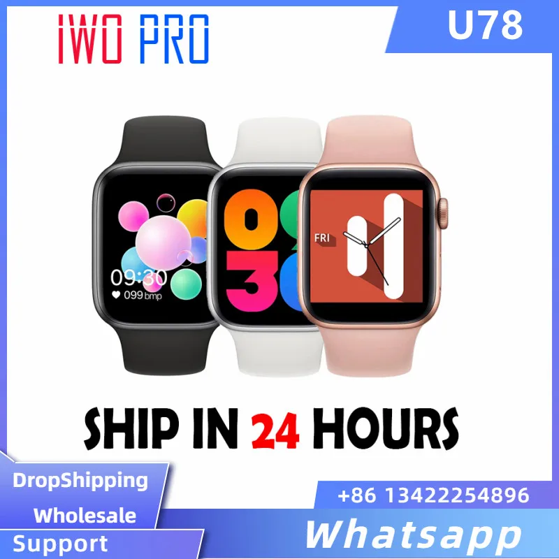 Умные часы IWO U78 Bluetooth 5 0 телефонный звонок температура тела стандартные
