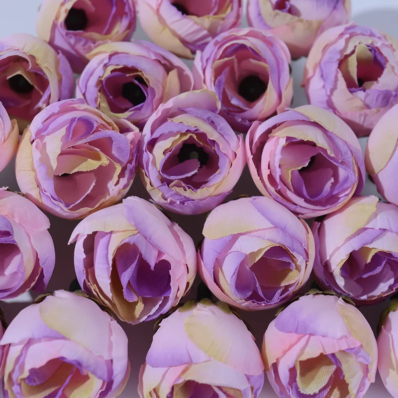 10-Piece Set of Rose Tea Buds Artificial Silk Flowers