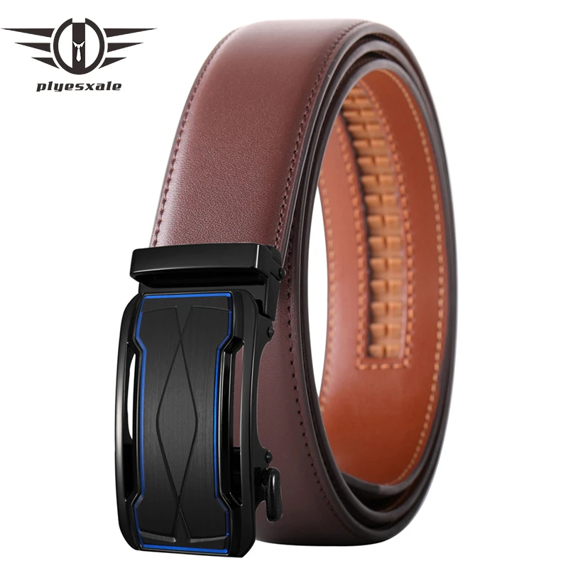 Cintura In Pelle Plyesxale Uomo Fibbia Automatica Cinture Di Design Uomo Lusso Di Alta Qualità Nero Marrone Ceinture Homme Luxe Marque B537