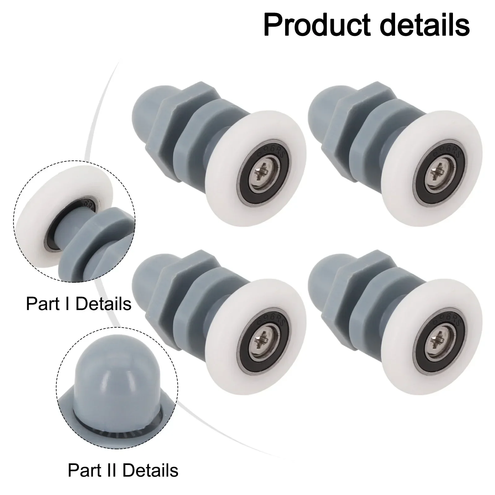 Shower Glass Door Pulleys Sliding Door Roller Hanging Wheel Bathroom Nylon Pulley Hardware Cabinet Accessories 4pcs