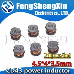 Assorted Pack of CD43 SMD Power Inductors - 20 Pieces with Various UH and MH Values (100UH(101))