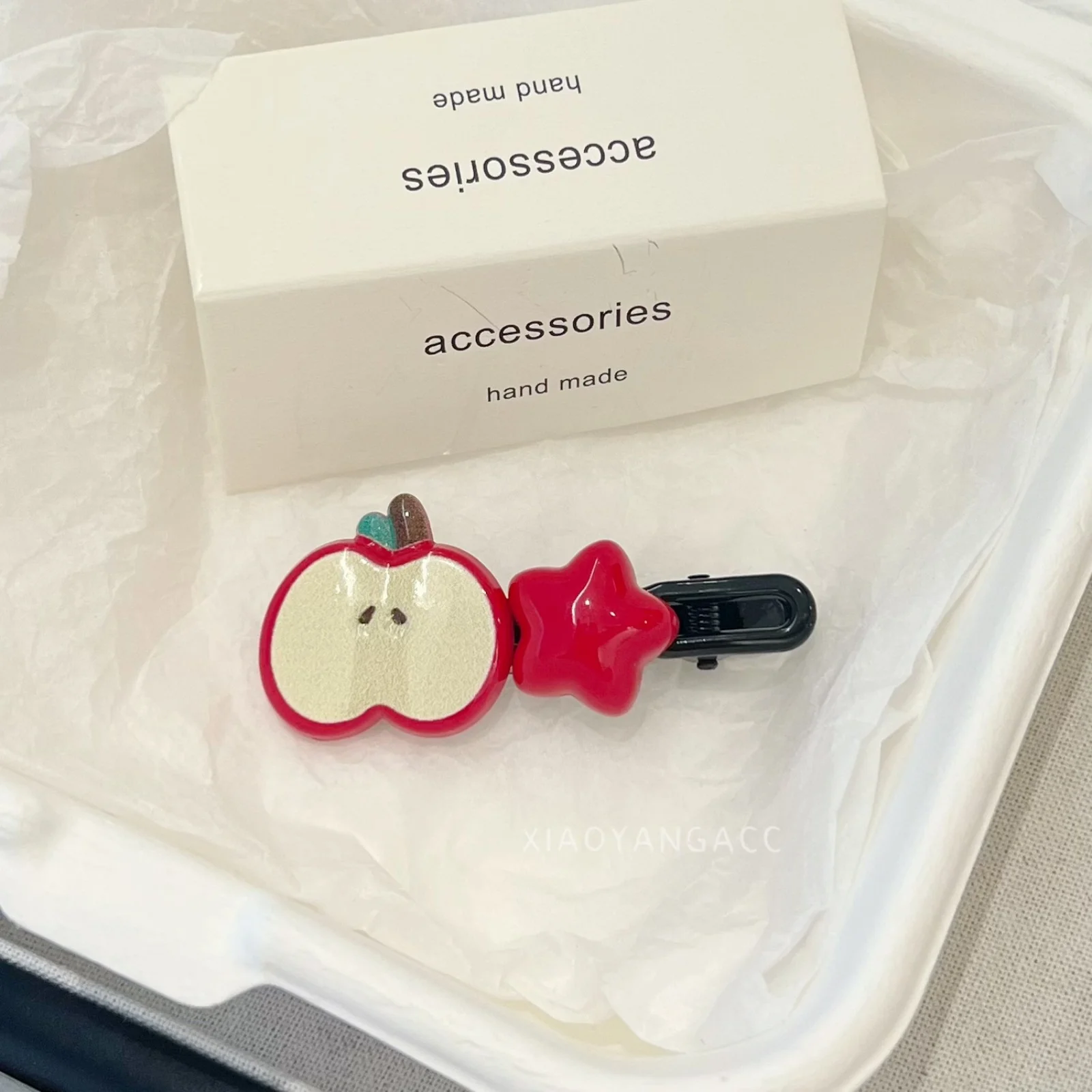 4PCS Apple & Star Hair Clips Set, Cute Red Fruit-themed Hairpins, Adorable Hair Accessories For Girls, Fun Fashion Hair Decor